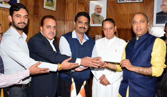 IPH MINISTER PRESENTS A CHEQUE OF RS. 5 LAKH TOWARDS CMRF