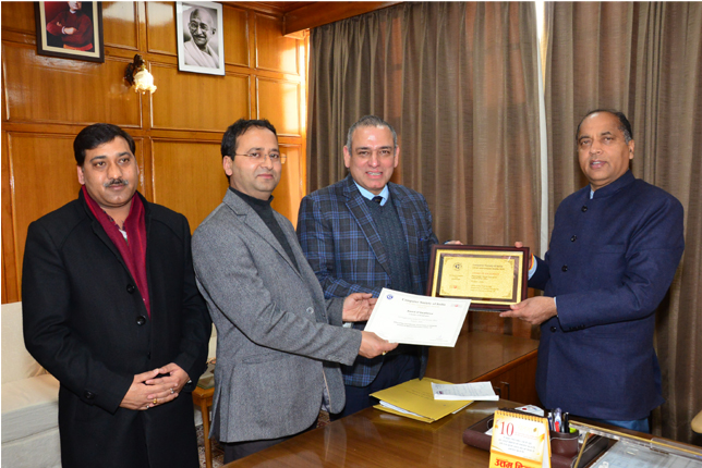 Himachal Pradesh conferred with Award of Excellence for HimPragati online portal