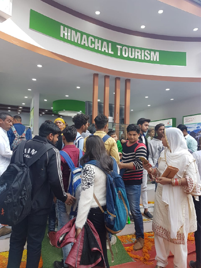 Crowd gathers in Tourism Stall during 34th International Crafts Mela at Surajkund