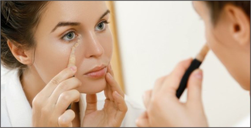 Apply concealer in a triangle shape